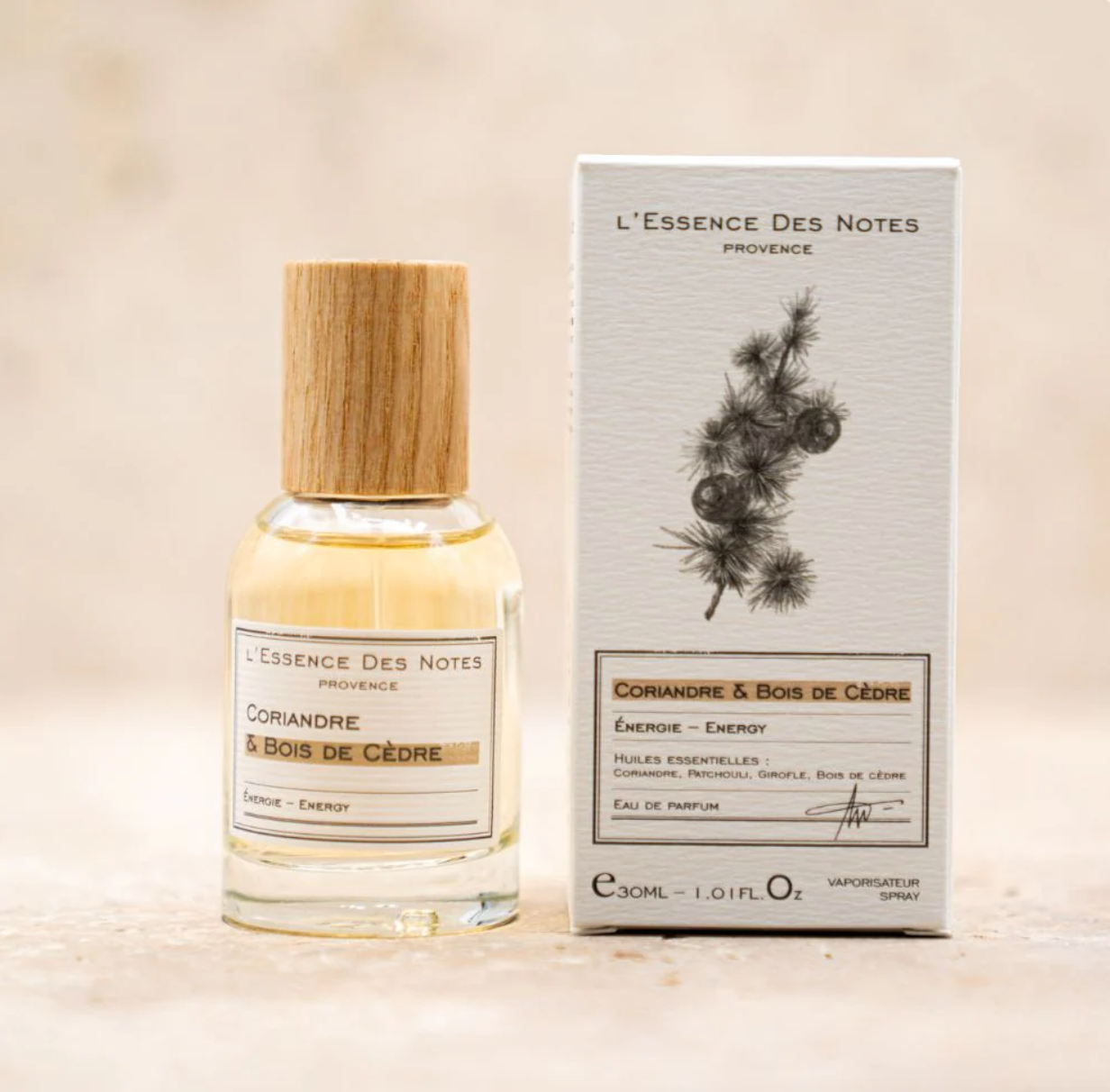 L'ESSENCE DES NOTES CORIANDRE & BOIS DE CEDRE FRAGRANCE